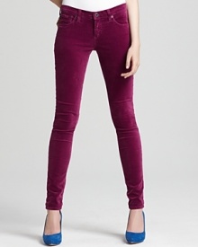 Exclusively at Bloomingdale's. Rendered in plush, stretchy velvet, these AG Adriano Goldschmied skinny pants are a fall must-have. Exclusively at Bloomingdale's. Rendered in plush, stretchy velvet, these AG Adriano Goldschmied skinny pants are a fall must-have.