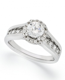 Hearts. Arrows. Together. This stunning 14k white gold anniversary band features diamonds cut with an arrow pattern visible from above and heart pattern visible from below (total 1-1/4 ct. t.w.). Ring comes with a certificate and viewer which allows you to see the difference for yourself. Hearts. Arrows. Together. This stunning 14k white gold anniversary band features diamonds cut with an arrow pattern visible from above and heart pattern visible from below (total 1-1/4 ct. t.w.). Ring comes with a certificate and viewer which allows you to see the difference for yourself.