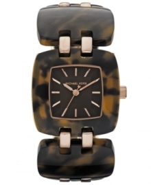 Enchanting links of tortoise shell blend with rosy details for a truly unique timepiece from Michael Kors. Enchanting links of tortoise shell blend with rosy details for a truly unique timepiece from Michael Kors.