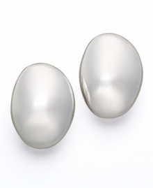 Simple silvertone stud earrings with artistic flair, by Lauren by Ralph Lauren. Clips crafted in mixed metal. Approximate diameter: 3/4 inch. Simple silvertone stud earrings with artistic flair, by Lauren by Ralph Lauren. Clips crafted in mixed metal. Approximate diameter: 3/4 inch.