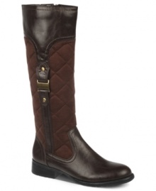 Fabric detail on the shaft of Life Stride's X-treme #2 wide calf boots gives this stylish pair an interesting texture. A buckled strap on the side adds a hint of shine. Fabric detail on the shaft of Life Stride's X-treme #2 wide calf boots gives this stylish pair an interesting texture. A buckled strap on the side adds a hint of shine.