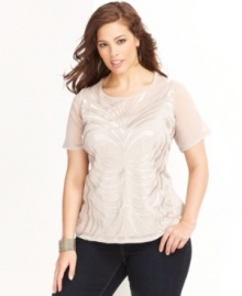 Tonal embroidery creates an appealing texture on INC's lightweight, layerable plus size top. (Clearance) Tonal embroidery creates an appealing texture on INC's lightweight, layerable plus size top. (Clearance)
