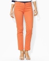 Rendered in a vibrant hue, our slimming stretch jean is crafted in a chic, cropped silhouette with a straight leg.
