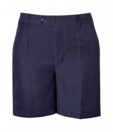 Stylish shorts in dark blue synthetic fiber - Lean, slightly longer cut hits above the knee - Higher waisted, with belt loops, zip fly and button tab closure - Welt pockets at rear, slash pocket at sides - Crease detail flatters and elongates the silhouette - Casually elegant and versatile, easily dressed up or down - Pair with a blouse, denim jacket and flat sandals by day, or with a silk top, blazer and wedges at night Stylish shorts in dark blue synthetic fiber - Lean, slightly longer cut hits above the knee - Higher waisted, with belt loops, zip fly and button tab closure - Welt pockets at rear, slash pocket at sides - Crease detail flatters and elongates the silhouette - Casually elegant and versatile, easily dressed up or down - Pair with a blouse, denim jacket and flat sandals by day, or with a silk top, blazer and wedges at night