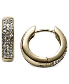 Embrace style with these earrings from Fossil. Crafted from gold-tone stainless steel, the pair dazzles with sparkling black accents providing a lustrous touch. Approximate drop: 6/10 inch. Embrace style with these earrings from Fossil. Crafted from gold-tone stainless steel, the pair dazzles with sparkling black accents providing a lustrous touch. Approximate drop: 6/10 inch.