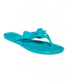 A molded bow on the side of Marc Fisher's Sunna jelly thong sandals will increase the feminine factor of your most casual look. A molded bow on the side of Marc Fisher's Sunna jelly thong sandals will increase the feminine factor of your most casual look.