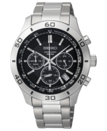 A versatile steel watch in a striking silhouette from Seiko. A versatile steel watch in a striking silhouette from Seiko.
