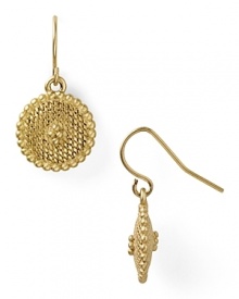 Tap into texture with this pair of drop earrings from Lauren Ralph Lauren, crafted of antique gold plated metal. Tap into texture with this pair of drop earrings from Lauren Ralph Lauren, crafted of antique gold plated metal.
