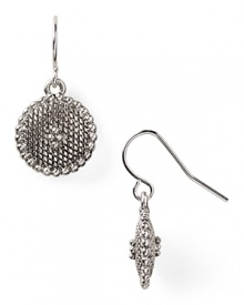 Tap into texture with this pair of drop earrings from Lauren Ralph Lauren, crafted of antique silver plated metal. Tap into texture with this pair of drop earrings from Lauren Ralph Lauren, crafted of antique silver plated metal.