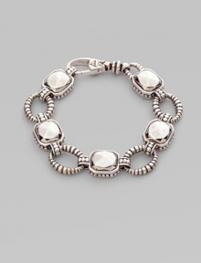 From the Silver Rocks Collection. This stunning piece features large faceted sterling silver rocks and pretty circle links. Sterling silver Lobster clasp closure Diameter, about 2¼ Imported From the Silver Rocks Collection. This stunning piece features large faceted sterling silver rocks and pretty circle links. Sterling silver Lobster clasp closure Diameter, about 2¼ Imported