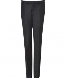Ultra chic and classically elegant, these anthracite wool suit pants from Neil Barrett can be effortlessly dressed up or down - Flat front, belt loops, side slit pockets, back welt pockets with buttons - Slim leg - Wear with a long sleeve tee and leather jacket or a dress shirt and matching blazer