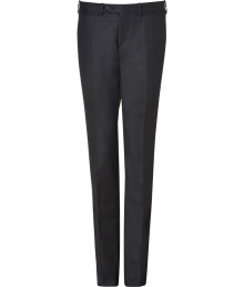 Ultra chic and classically elegant, these anthracite wool suit pants from Neil Barrett can be effortlessly dressed up or down - Flat front, belt loops, side slit pockets, back welt pockets with buttons - Slim leg - Wear with a long sleeve tee and leather jacket or a dress shirt and matching blazer Ultra chic and classically elegant, these anthracite wool suit pants from Neil Barrett can be effortlessly dressed up or down - Flat front, belt loops, side slit pockets, back welt pockets with buttons - Slim leg - Wear with a long sleeve tee and leather jacket or a dress shirt and matching blazer