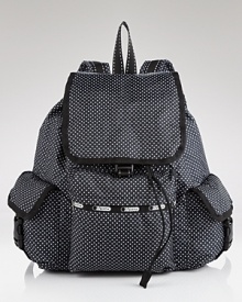 Backpacks are the cool-kid accessory du jour, and LeSportsac's nylon version is a perfect take. Ideal for trips or running errands, this bag makes a practical style statement. Backpacks are the cool-kid accessory du jour, and LeSportsac's nylon version is a perfect take. Ideal for trips or running errands, this bag makes a practical style statement.