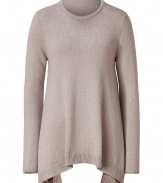 With a shimmer of clear sequins and contemporary draped silhouette, Brunello Cucinells cashmere-silk pullover is an exquisitely chic choice - Round neck, long sleeves, ribbed trim, longer side drape - A-line silhouette - Style with leather leggings or skinny jeans, a fur-trimmed parka, and high heel booties