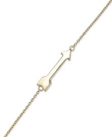 Pointing in the right direction. Studio Silver's arrow bracelet, set in 18k gold over sterling silver, takes you on a fashion-forward path. Approximate length, bracelet: 7-1/4 inches. Approximate length, arrow: 7/8 inch.