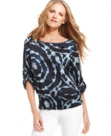 Boho goes modern with this tie-dyed MICHAEL Michael Kors top -- perfect for adding a bold splash of color to your summer look! Boho goes modern with this tie-dyed MICHAEL Michael Kors top -- perfect for adding a bold splash of color to your summer look!