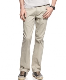 Get the look of your favorite denim with the polish of a pair of khakis with these five-pocket textured pants from Kenneth Cole Reaction.