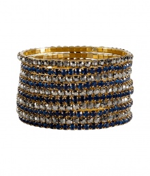 Inject instant glamour into any outfit with R.J.Grazianos set of stretchy bangles, a chic and easy choice for dressing up your look - Prong set stones, slips on - Wear with edgy separates, or as a finishing touch to cocktail dresses Inject instant glamour into any outfit with R.J.Grazianos set of stretchy bangles, a chic and easy choice for dressing up your look - Prong set stones, slips on - Wear with edgy separates, or as a finishing touch to cocktail dresses
