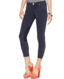 Inspired by riding pants, these stretchy jeggings feature patches at the legs and the comfort of leggings! Wear them with a tee or a billowy tunic. Inspired by riding pants, these stretchy jeggings feature patches at the legs and the comfort of leggings! Wear them with a tee or a billowy tunic.