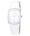 Classic white design that never goes out of style. This Skagen Denmark watch features a white leather strap and stainless steel case. White dial with Swarovski crystals at indices and logo. Quartz movement. Water resistant to 30 meters. Limited lifetime warranty.