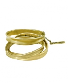 Modern stackable style with a vintage twist. BCBGeneration's trendy three-piece bangle set features an asymmetrical, graduated design in oxidized gold tone mixed metal. Approximate diameter: 2-1/2 inches. Modern stackable style with a vintage twist. BCBGeneration's trendy three-piece bangle set features an asymmetrical, graduated design in oxidized gold tone mixed metal. Approximate diameter: 2-1/2 inches.