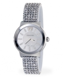 You have every reason to shine. Glittering Piazza watch by Swarovski crafted of clear crystal mesh bracelet and round stainless steel case. Silver tone dial features four hand-set crystals at each marker, logo at twelve o'clock and two silver tone hands. Swiss quartz movement. Water resistant to 30 meters. Two-year limited warranty. You have every reason to shine. Glittering Piazza watch by Swarovski crafted of clear crystal mesh bracelet and round stainless steel case. Silver tone dial features four hand-set crystals at each marker, logo at twelve o'clock and two silver tone hands. Swiss quartz movement. Water resistant to 30 meters. Two-year limited warranty.