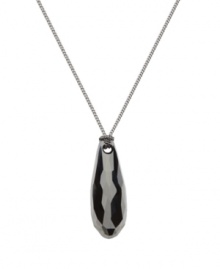 Jet set: Wherever you're headed next, don't forget to bring along Swarovski's minimally elegant jet crystal drop pendant necklace. It's versatile enough to wear with a variety of outfits, whether casual or dressy. Made in ruthenium tone mixed metal. Approximate length: 15 inches. Approximate drop: 1-1/8 inches. Jet set: Wherever you're headed next, don't forget to bring along Swarovski's minimally elegant jet crystal drop pendant necklace. It's versatile enough to wear with a variety of outfits, whether casual or dressy. Made in ruthenium tone mixed metal. Approximate length: 15 inches. Approximate drop: 1-1/8 inches.