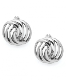 Dream weavers. These cute button earrings from Charter Club feature an openwork, woven design for a classic appearance. Crafted in silver tone mixed metal. Approximate drop: 5/8 inch. Dream weavers. These cute button earrings from Charter Club feature an openwork, woven design for a classic appearance. Crafted in silver tone mixed metal. Approximate drop: 5/8 inch.