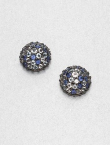 Delicate domed buttons are richly set with a spectrum of gemstones in icy cool shades in this elegant, eyecatching design.Blue sapphire, white topaz and blue topazBlack rhodium-plated sterling silverDiameter, about .6Post backImported Delicate domed buttons are richly set with a spectrum of gemstones in icy cool shades in this elegant, eyecatching design.Blue sapphire, white topaz and blue topazBlack rhodium-plated sterling silverDiameter, about .6Post backImported