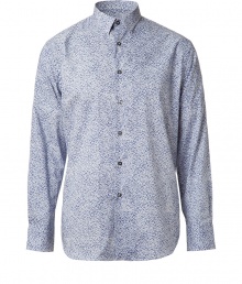 Upgrade your basic button-downs with this stylish floral print shirt from PS by Paul Smith - Small collar, contrast buttons, long sleeves, buttoned cuffs, shirttail hemline - Slim silhouette - Wear with jeans, chinos or corduroys for downtime or at the office Upgrade your basic button-downs with this stylish floral print shirt from PS by Paul Smith - Small collar, contrast buttons, long sleeves, buttoned cuffs, shirttail hemline - Slim silhouette - Wear with jeans, chinos or corduroys for downtime or at the office