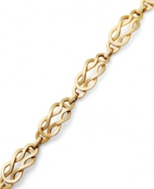 Perfect square knots. YellOra™'s chic bracelet features interlocking links made from a combination of pure gold, sterling silver and palladium. Approximate length: 7-1/4 inches. Perfect square knots. YellOra™'s chic bracelet features interlocking links made from a combination of pure gold, sterling silver and palladium. Approximate length: 7-1/4 inches.