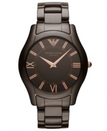Don't resist the tempting rich details immersed in this unisex timepiece from Emporio Armani. Don't resist the tempting rich details immersed in this unisex timepiece from Emporio Armani.