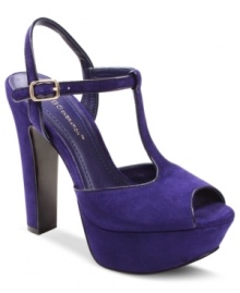 A delightfully chunky t-strap. BCBGeneration's Patrick platform sandals feature a high platform and charming ankle strap with a side buckle. A delightfully chunky t-strap. BCBGeneration's Patrick platform sandals feature a high platform and charming ankle strap with a side buckle.