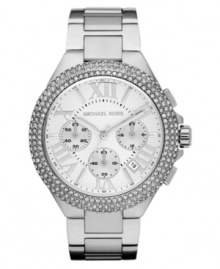 This menswear-inspired Camille collection watch from Michael Kors glistens with rings of crystal shimmer. This menswear-inspired Camille collection watch from Michael Kors glistens with rings of crystal shimmer.