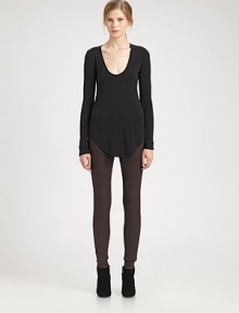 From the HELMUT capsule collection. Edgy elegance in its truest form, this modal-rich top has a plunging scoopneck and shirttail hem that hits below the hips. ScoopneckLong sleevesShirttail hem hits below the hipsAbout 27 from shoulder to hem at longest pointModal/wool/spandexDry cleanMade in USA of Canadian fabricModel shown is 5'9 (176cm) wearing US size Small. From the HELMUT capsule collection. Edgy elegance in its truest form, this modal-rich top has a plunging scoopneck and shirttail hem that hits below the hips. ScoopneckLong sleevesShirttail hem hits below the hipsAbout 27 from shoulder to hem at longest pointModal/wool/spandexDry cleanMade in USA of Canadian fabricModel shown is 5'9 (176cm) wearing US size Small.