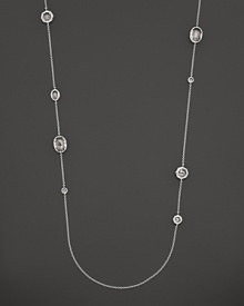 Oval, round and octagon crystals gleam in this long, elegant sterling silver necklace. By Ippolita. Oval, round and octagon crystals gleam in this long, elegant sterling silver necklace. By Ippolita.