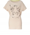 A friendly tiger print covers this chic oversized sleep tee from Juicy Couture - Round neck, short sleeves, long body, front tiger graphic - Wear with a printed robe and fuzzy slippers