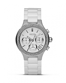 DKNY Medium Stainless Steel and White Ceramic Watch, 38.5mm DKNY Medium Stainless Steel and White Ceramic Watch, 38.5mm