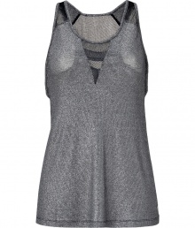 With its daring mesh detailing and contemporary look, Faith Connexions tank top is an edgy choice for both dressing up and down - Scoop neckline, racer-back, thick straps, tonal mesh detailing - Loosely fitted - Wear with a boyfriend blazer, mini-skirt and flats With its daring mesh detailing and contemporary look, Faith Connexions tank top is an edgy choice for both dressing up and down - Scoop neckline, racer-back, thick straps, tonal mesh detailing - Loosely fitted - Wear with a boyfriend blazer, mini-skirt and flats