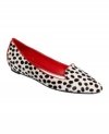 All-over animal print makes this trendy silhouette really pop. The Princess smoking flats by Bebe feature suede piping detail along the border.