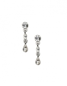 An eye-catching effect. The dangle silhouette adds a dramatic design detail to these gorgeous drop earrings from Givenchy. Crafted in silver tone mixed metal, they're embellished with dazzling crystal accents. Approximate drop: 1 inch. An eye-catching effect. The dangle silhouette adds a dramatic design detail to these gorgeous drop earrings from Givenchy. Crafted in silver tone mixed metal, they're embellished with dazzling crystal accents. Approximate drop: 1 inch.