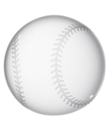 Hit it out of the park with the handcrafted baseball paper weight from Oleg Cassini. A great gift for sports fans! Hallmarked with designer's signature. Hit it out of the park with the handcrafted baseball paper weight from Oleg Cassini. A great gift for sports fans! Hallmarked with designer's signature.