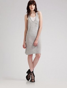 Too chic to sleep in, this cozy, soft shirt dress extends to the knee. V-neck Mini patch pocket Racerback About 33¼ from shoulder to hem Rayon; hand wash Made in USA Too chic to sleep in, this cozy, soft shirt dress extends to the knee. V-neck Mini patch pocket Racerback About 33¼ from shoulder to hem Rayon; hand wash Made in USA