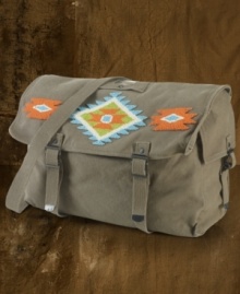 Unique heritage-inspired details breathe new life into Denim & Supply Ralph Lauren's classic messenger bag, outfitted with bold artisan beading for a rustic boho touch. Unique heritage-inspired details breathe new life into Denim & Supply Ralph Lauren's classic messenger bag, outfitted with bold artisan beading for a rustic boho touch.
