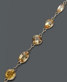 Warm up your look in sunshine-inspired color. This glowing bracelet highlights round and oval-cut citrine (6 ct. t.w.) in a rich 14k gold setting. Approximate length: 7 inches. Warm up your look in sunshine-inspired color. This glowing bracelet highlights round and oval-cut citrine (6 ct. t.w.) in a rich 14k gold setting. Approximate length: 7 inches.