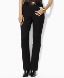 Rendered in smooth stretch cotton twill, Lauren by Ralph Lauren's Adelle pant channels sophisticated elegance in a classic silhouette with a sleek straight leg. Rendered in smooth stretch cotton twill, Lauren by Ralph Lauren's Adelle pant channels sophisticated elegance in a classic silhouette with a sleek straight leg.