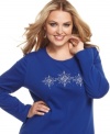 Karen Scott gets you into the holiday spirit with an adorable snowflake-adorned plus size tee!