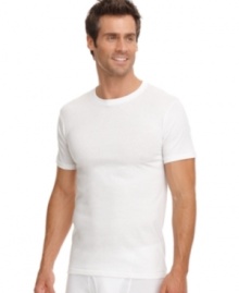Stock up on the sleek Jockey essentials that get you through your week with the cool comfort of this 4-pack of crew neck t-shirts. Stock up on the sleek Jockey essentials that get you through your week with the cool comfort of this 4-pack of crew neck t-shirts.