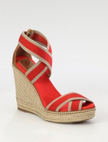 Comfortable canvas straps finished with a classic espadrille wedge and embedded leather logo detail. Hemp-covered wedge, 5 (125mm)Hemp-covered platform, 1 (25mm)Compares to a 4 heel (100mm)Canvas and leather upperCanvas liningRubber soleImportedOUR FIT MODEL RECOMMENDS ordering true whole size; ½ sizes should order the next whole size down. Comfortable canvas straps finished with a classic espadrille wedge and embedded leather logo detail. Hemp-covered wedge, 5 (125mm)Hemp-covered platform, 1 (25mm)Compares to a 4 heel (100mm)Canvas and leather upperCanvas liningRubber soleImportedOUR FIT MODEL RECOMMENDS ordering true whole size; ½ sizes should order the next whole size down.