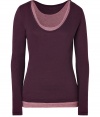 Essential for layered looks, Majestics tank/tee combo is a must for your casual cool staple wardrobe - Longer light burgundy tank, aubergine scoop neck long sleeve tee - Loosely form-fitting - Team with favorite jeans and statement fashion sneakers